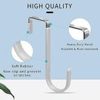 FYY Over the Door Hooks, Single-Hanger 4 Pack, Fits Doors 1 3/8" Silver - Image 3