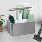 BYUNER Plastic Shower Caddy Dorm - Portable Bathroom Caddy Organizer with Handle and Divider for College Dorm & Shared Bathroom, Hard Shower Tote for Toiletry, Brushed Nickel White - Image 6