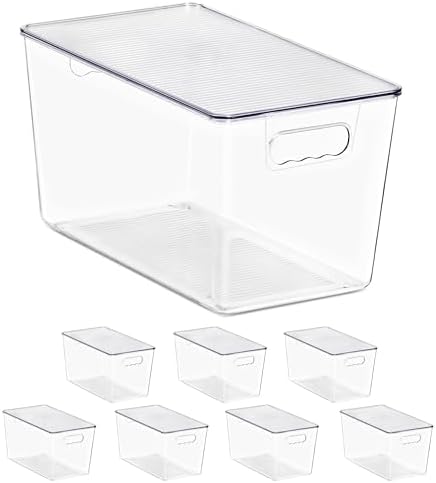 Sorbus Clear Storage Bins with Lids for Kitchen (Extra Large, 8 Pack) by Sorbus