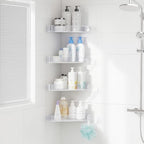Sotfamily Plastic Shower Caddy Corner (for 90° Only), 4 Pack, Frosted Clear by Sotfamily