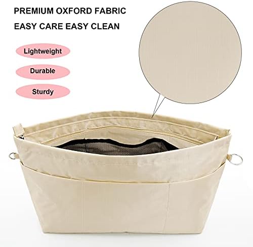 Handbag Tote Purse Organizer Insert, Medium, Beige - Image 3