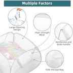 Bemkoo Collapsible Laundry Basket, 90L Large Foldable Mesh Pop Up Hamper for Laundry, Dirty Clothes, Bedroom, Bathroom, Dorm, Laundry Room, Travel, Camping, White - Image 5