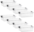 Superio 7.4 Quart Clear Plastic Storage Bin with Lid, Stackable Organizer Box, BPA-Free Storage Container for Home, Garage, School & Office, 8 Pack by Superio