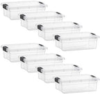 Superio 7.4 Quart Clear Plastic Storage Bin with Lid, Stackable Organizer Box, BPA-Free Storage Container for Home, Garage, School & Office, 8 Pack by Superio