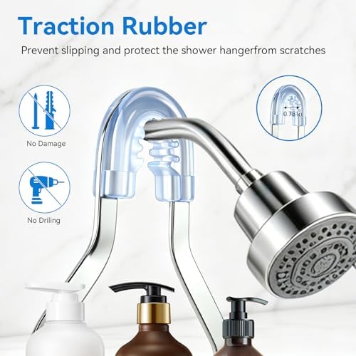 Shower Caddy Hanging, Over Head Shower Caddy Shower Storage Rack Basket with Hooks for Razor and Sponge Rustproof, No Drilling, Accessories for Bathroom and Kitchen, Chrome - Image 4