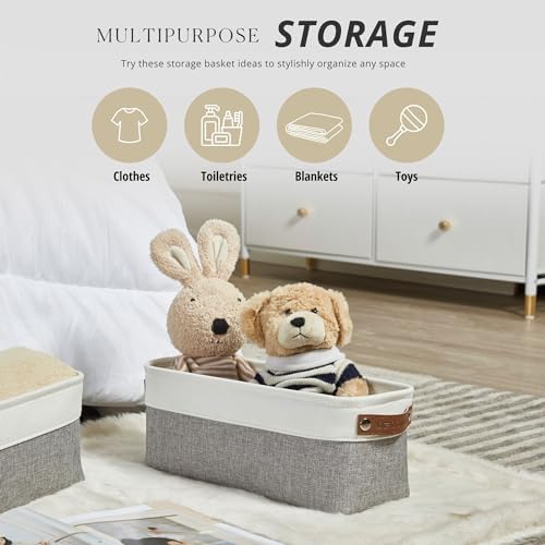 DECOMOMO Narrow Storage Bins, Small Storage Baskets for Shelves 4 Pack - Image 2