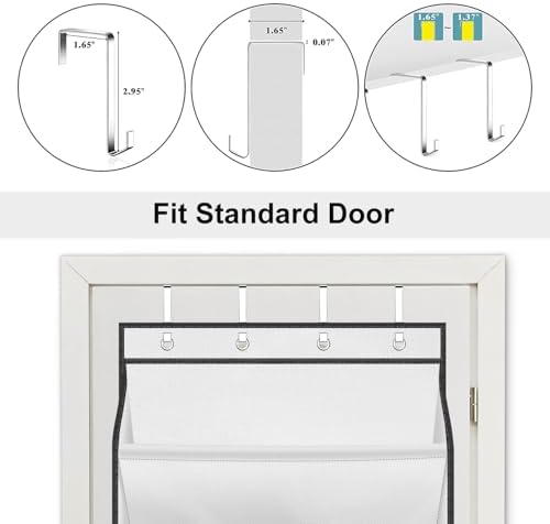 SLEEPING LAMB Over The Door Shoe Organizer for Closet with Large Deep Pockets, Narrow Shoe Rack for Door Hanging Boots Storage, White - Image 5