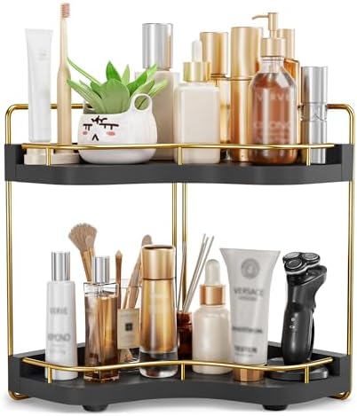 2-Tier Corner Bathroom Counter Organizer, Larger Size by Unknown