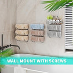 HapiRm Towel Racks for Bathroom Storage - 9 Tier Over The Door & Wall Mount Rolled Towel Storage Organizer Holder with Metal Shelf Basket for Small Bathroom, Camper, Rv - Sliver, Patented - Image 5