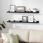 upsimples Floating Shelves for Wall Decor and Storage, Black, 6Pcs 35.5'' - Image 5