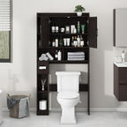 Vabches Over The Toilet Storage Cabinet with 2 Barn Doors, Caramel - Image 5