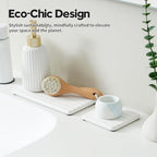 3 Pack Water Absorbent Diatomite Coasters, Stone Drying Mat for Kitchen Counter, Bathroom Sink Organizer Tray, Compact Vanity Rack, Soap Holder Caddy, Faucet Splash Guard, White 8"x3.8" - Image 6