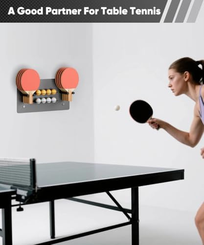 Ping Pong Paddle Holder, Wall Mounted Metal Magnetic Table Tennis Storage Rack Holds - Image 6