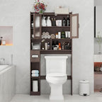 Vabches Over The Toilet Storage Cabinet with Acrylic Doors, Espresso - Image 4