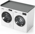 SpaceAid Washer Dryer Countertop, Laundry Wood Shelf Topper with Edge, 54" Width x 27.5" Depth Cover Guard Organizer for Washer and Dryer Laundry Hamper Counter Storage Organization (Gray) by SpaceAid