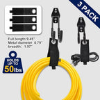 18 Pack Garage Hooks, Anti-Slip Coating, Hooks for Hanging Heavy Duty for Garages, Bicycles, Ladders, Gardening, Tools, Including 3 Organizing Straps - Image 6