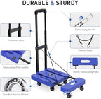 SPACEKEEPER Folding Hand Truck, 500 LB Heavy Duty Luggage Cart, Blue - Image 3