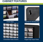 Akro-Mils 64-Drawer Plastic Drawer Storage Cabinet for Garage Organization, Bead Organizer, Building Bricks Storage, Teacher Toolbox, Makeup Organizer, 20-Inch W x 6-Inch D x 16-Inch H, 10164 Red - Image 4