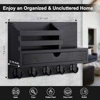 Key Holder Wall Mount, Mail Holder with Storage Drawer - Image 5