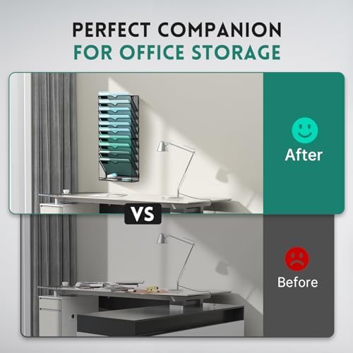 SUPEASY 11-Tier Wall File Organizer, Wall Mounted Mail Sorter, 2 Pack - Image 7
