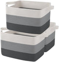 OIAHOMY Cotton Rope Storage Baskets for Organizing Dark Gray 3-Pack by MasterofSpaceOptimization