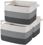 OIAHOMY Cotton Rope Storage Baskets for Organizing Dark Gray 3-Pack by MasterofSpaceOptimization