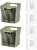 Lae Nuvole 2Pcs Storage Organizer Bins, Wall Mount Toothbrush Holder, Green by LaeNuvole