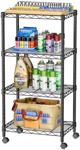 SINGAYE Small Wire 4 Adjustable Shelves Pantry Metal Shelf Floor Organizer by SINGAYE
