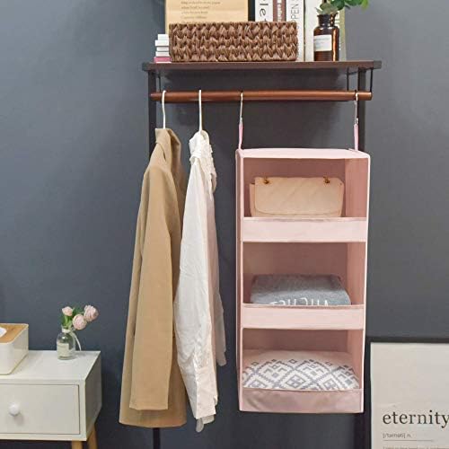 GRANNY SAYS 3-Shelf Hanging Closet Organizer, Foldable Storage, Pink | 33 lb Capacity, No-Sag Support, Keeps Clothes Neat, Folds Flat, Fits RV, Dorm & Small Closets - Image 4