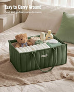 Blissful Diary Baby Diaper Caddy Organizer, Nursery Storage, Deep Green - Image 5