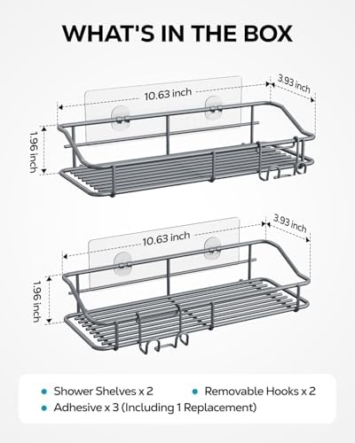 Nieifi Shower Caddy Adhesive, Shower Shelves, Shampoo Holder for Bathroom - Image 7