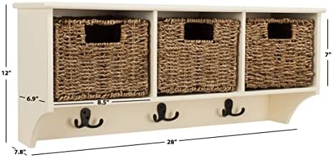 Safavieh Home Collection Finley Hanging 3 Basket Wall Rack - Image 5