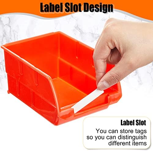 Maitys Wall Mounted Storage Bins Parts Plastic Hanging Stackable, Orange - Image 5