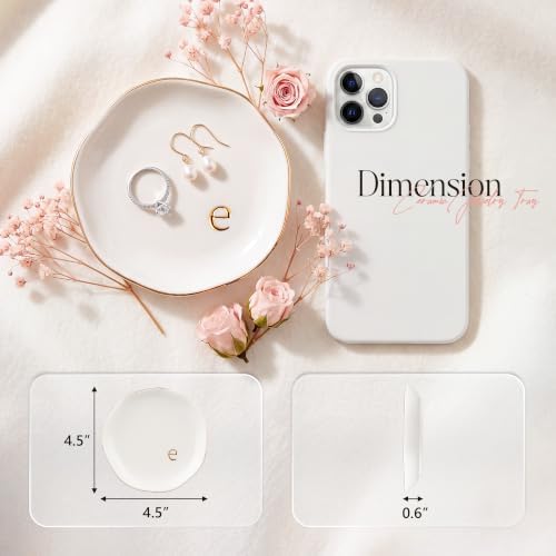 Ceramic Jewelry Tray, White Initial E Personalized Jewelry Dish - Image 2
