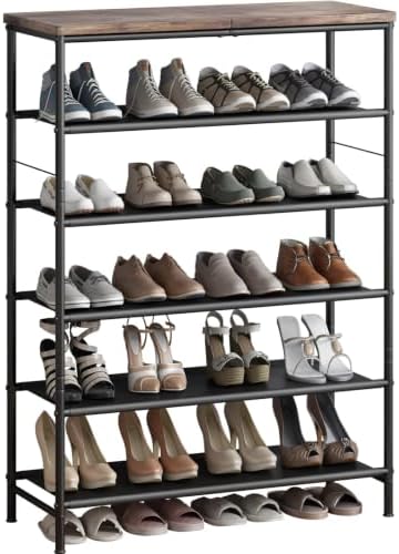 INGIORDAR 6 Tier Shoe Rack Storage Organizer Shelf Top with MDF Board by INGIORDAR