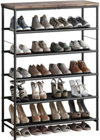 INGIORDAR 6 Tier Shoe Rack Storage Organizer Shelf Top with MDF Board by INGIORDAR