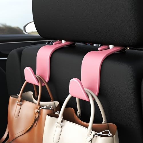4-Pack Car Headrest Hooks Holds 55lbs Seat Storage Organizer for Bags - Image 2