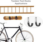 6 Pcs Garage Storage Utility Hook, Upgraded Ladder Hangers, Shed J-Hooks, Heavy Duty Ladder Tool Holders for Garage Wall, Black Wall Hooks for Hanging Tools, Bikes, Hose, Shovels, Rakes - Image 4