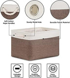 Bidtakay Baskets Fabric Storage Bins for Shelves [3-Pack] Decorative Storage Baskets for Organizing 15 X 11 X 9.5 inches Nursery Closet Foldable Toy Storage Closet Organizer Brown - Image 6