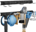 49.5" Garage Tool Organizer Wall-Mounted, Heavy Duty Garage Wall Organizer with 10 Adjustable Hooks, Garden Tool Storage Rack, Holds Up to 400 lbs by Unknown