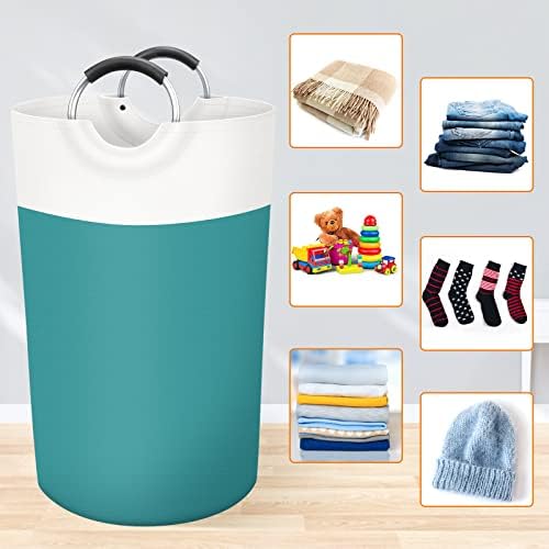 BlissTotes 90L Laundry Basket, Freestanding Collapsible Hamper, Green - Image 4