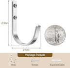 22LB Wall Hooks for Hanging Towel/Coat, Brushed Nickel 5 Pack - Image 3