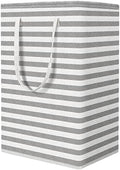 StorageRight Laundry Basket Hamper, 75L Clothes Storage, Striped Grey by StorageRight