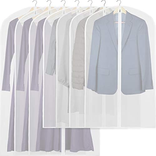 Simple Houseware 40/50-Inch Clear Garment Bags with Zipper, 7 Pack by SimpleHouseware