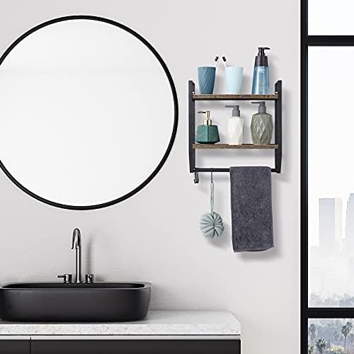 OYEAL Bathroom Shelf with Towel Bar Wall Mounted Towel Rack - Image 2