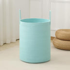 Laundry Basket Hamper Tall Rope Storage Woven for Blanket toys Dirty Clothes in Living Room Bathroom Bedroom (Cyan, 60L/15.8Gal) by AMTOTAM