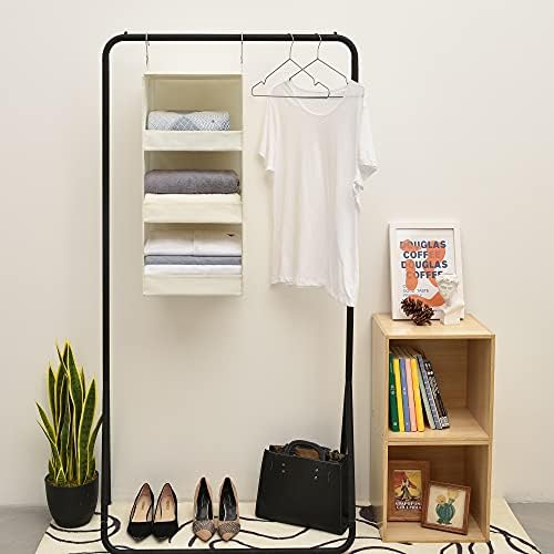 GRANNY SAYS 3-Shelf Hanging Closet Organizer, Foldable Storage, Beige | 33 lb Capacity, No-Sag Support, Keeps Clothes Neat, Folds Flat, Fits RV, Dorm & Small Closets - Image 5