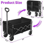 Wagons Cart Foldable, 280 lbs Collapsible Wagon with Wheels for Camping - Image 2