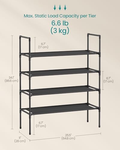 SONGMICS 4-Tier Shoe Rack, Shoe Storage for Hallway Closet - Image 2