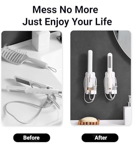 Wall-Mounted Hair Tool Organizer - Curling Iron, Straightener, and Dryer Holder for Bathroom Storage (1 Pack) - Image 4